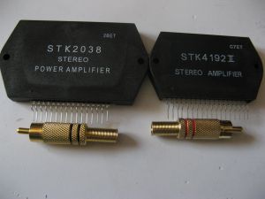 amplificator final nou stk4192II sau stk2038 mufe RCA tata metal auriu  
