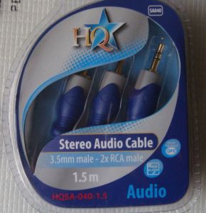 Cablu HQ 2RCA - 3,5 mm Jack stereo