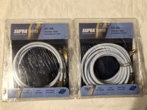 Cabluri suedeze 2RCA-2RCA Supra Cables EFF-IRB de 1m si 2m, noi, sigilate