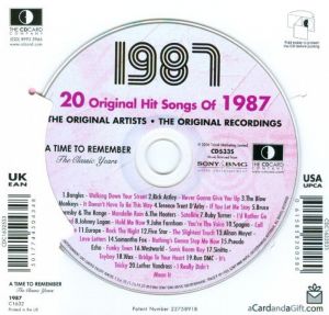 CD original sigilat 20 original hit songs of 1987 