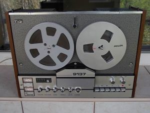 Magnetofon PHILIPS HornyPhon 9137 stereo 3 viteze 4,75 9,5 19 cm/s vintage 1969 + cadou