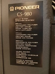 Pioneer CS-980 - Incinte - boxe