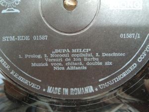 Vinyl - Nicu Alifantis - După Melci, Electrecord, Lipsește coperta exterioară !!!